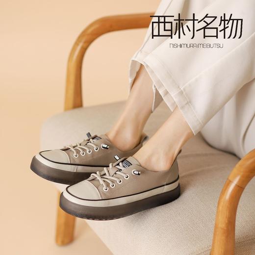 西村名物2021秋季新款百搭休闲平底帆布鞋X21CM33291 商品图3