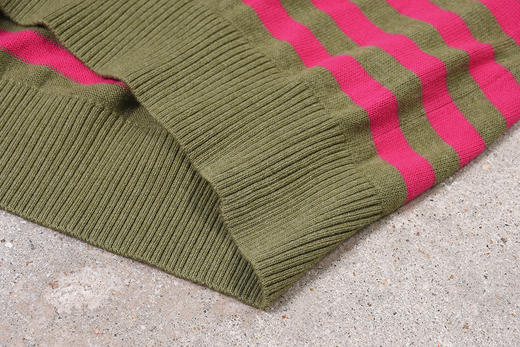 薄款 条纹纯棉 胸前刺绣 圆领毛衣/针织衫 T-1092 商品图9