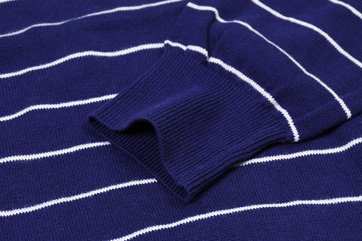 薄款 条纹纯棉 胸前刺绣 圆领毛衣/针织衫 T-1087 商品图9