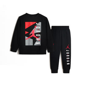 乔丹童衣童装秋新男童套头卫衣运动长裤两件套装 JD2132057