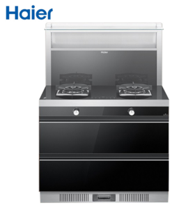 （Haier）J90T3X 海尔集成灶消毒柜款一体式燃气灶 侧吸下排烟 大火力星级消毒人性化设计烟机灶具消毒碗柜家用 120L大容量