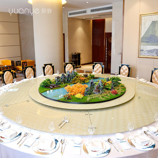 酒店餐桌花摆花新中式高端仿真花圆桌装饰花摆设件包厢转盘微景观 商品图3