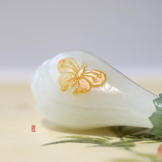 和田玉（羊脂白玉）籽料挂件--玉兰 17g（含挂绳） 商品图7