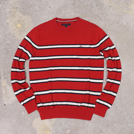 条纹撞色棉质 胸前刺绣 圆领毛衣/针织衫 特惠 T-1086 商品图8