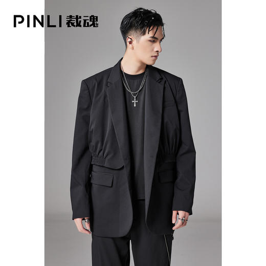 PINLI品立裁魂秋季新款假两件休闲西服外套男士潮BC213306131 商品图2