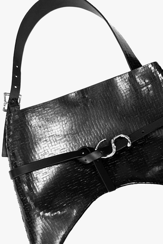 21AW TABOO｜愚人船 皮具系列 - 割裂牛皮大号月牙包 商品图2