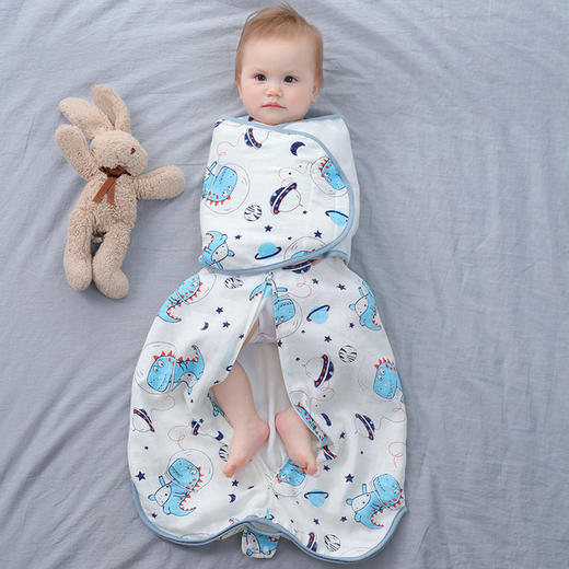 【母婴】婴儿童纱布竹棉襁褓睡袋宝宝包被新生儿抱被婴幼儿防踢被 商品图1