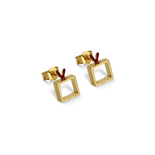 北京仓｜Kiss the Frog-Heart-爱之窗 耳钉（方形）［希腊设计师］ 商品图0