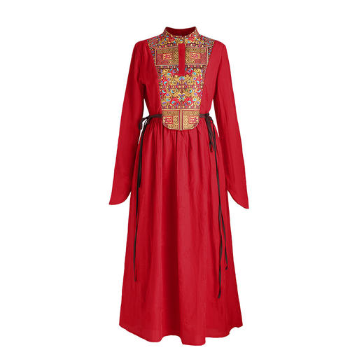 千金裘绣花复古连衣裙  | 杨丽萍老师同款 |  藏蓝色 红色 商品图14