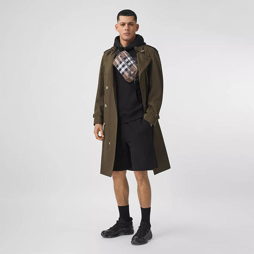 BURBERRY 巴宝莉 男士格纹棉质帆布拼皮革腰包 棕色 8042038 A8773 商品图3
