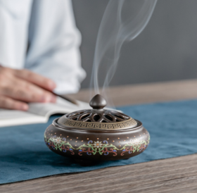 珐琅彩陶瓷景泰蓝香炉