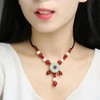 TZW-红玛瑙吊坠女项链民族风长款毛衣链 商品缩略图8