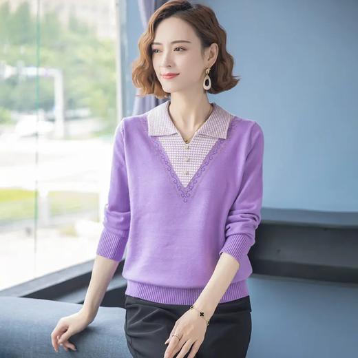 FCY-SG-F1103秋装翻领洋气外穿针织短款打底衫 商品图3