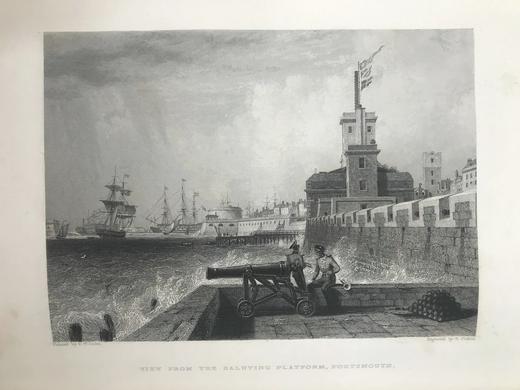 1842年 英国沿海风景版画集（卷1） 约60余幅插图 漆布精装16开 商品图11