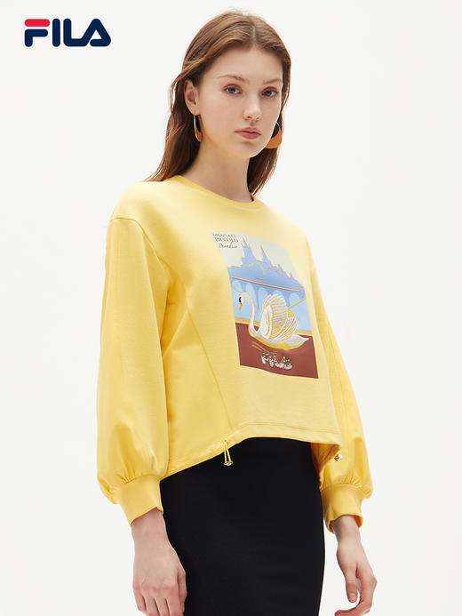 FILA 斐乐女子套头卫衣2021秋季新款时尚运动针织套头衫F11W138257F 商品图2