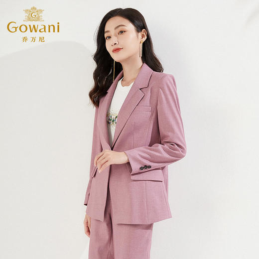 乔万尼早新款西装外套韩系粉色一粒扣EI3B245 商品图2