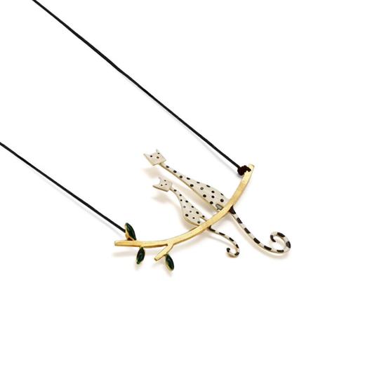 北京仓｜Kiss the Frog-Cat-坐在树上的情侣猫 项链［希腊设计师］ 商品图2