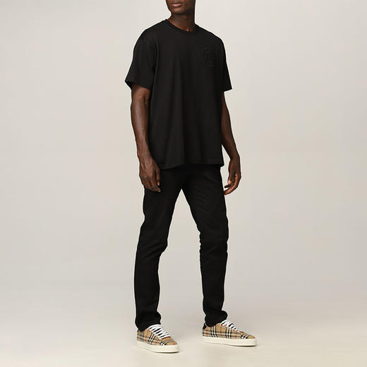 BURBERRY 巴宝莉 男士棉质logo印花圆领短袖T恤 黑色 8042232 A1189 商品图3