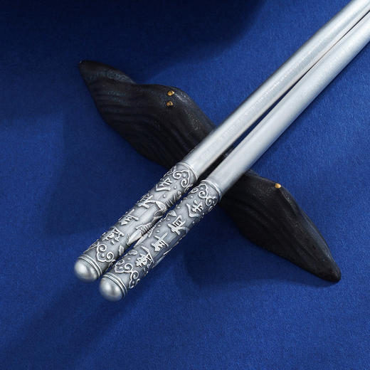 子佩集S999银【莲连有余】碗筷勺摆件套装【BX0460596-4】2108 商品图6