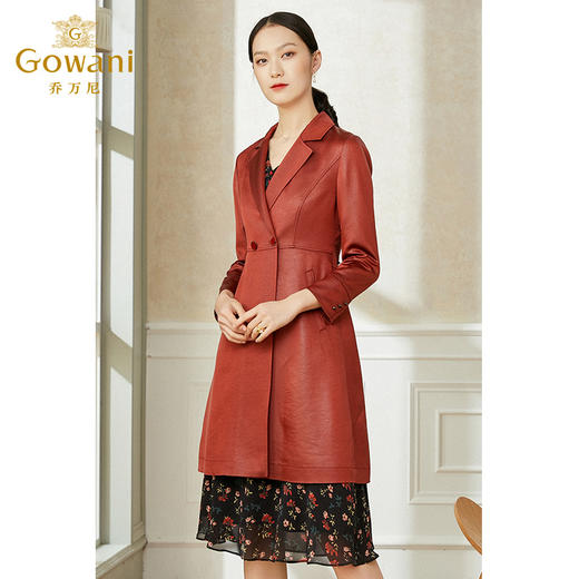 乔万尼早春新款风衣气质大衣仿皮质商务感EI3A151 商品图1