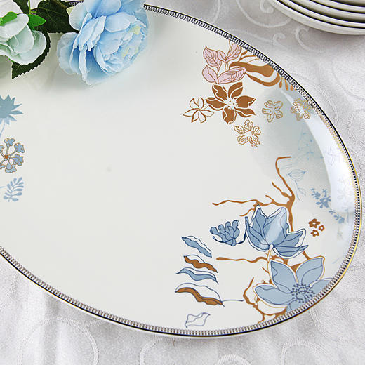 凡瑞斯醉花瑶10人用48头骨瓷套装餐具礼盒送礼 商品图3