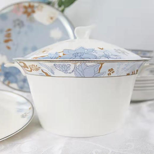 凡瑞斯醉花瑶10人用48头骨瓷套装餐具礼盒送礼 商品图4