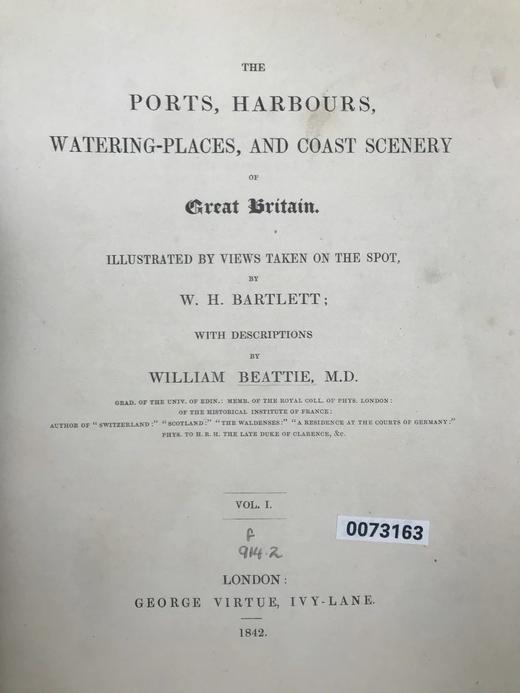 1842年 英国沿海风景版画集（卷1） 约60余幅插图 漆布精装16开 商品图2