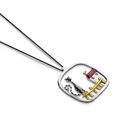 北京仓｜Kiss the Frog-Cat-等你回家的花猫 项链［希腊设计师］ 商品图2