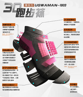 【跑步袜】男/女丨专业运动功能袜跑步袜男袜女袜【1双装 6折 2121131/2122131】