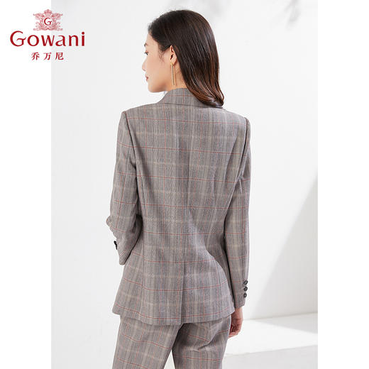 乔万尼春季新款西装外套通勤气质格纹英伦风收腰一粒扣EI3B179 商品图3