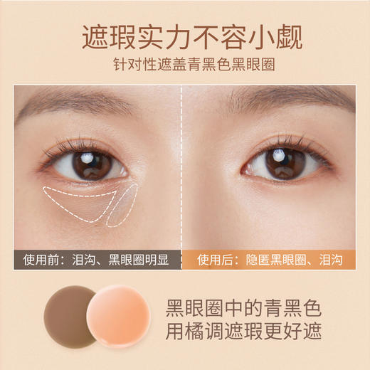 菲鹿儿五色遮瑕盘膏遮盖黑眼圈痘印雀斑点泪沟干皮巨遮疤神器修容 商品图2