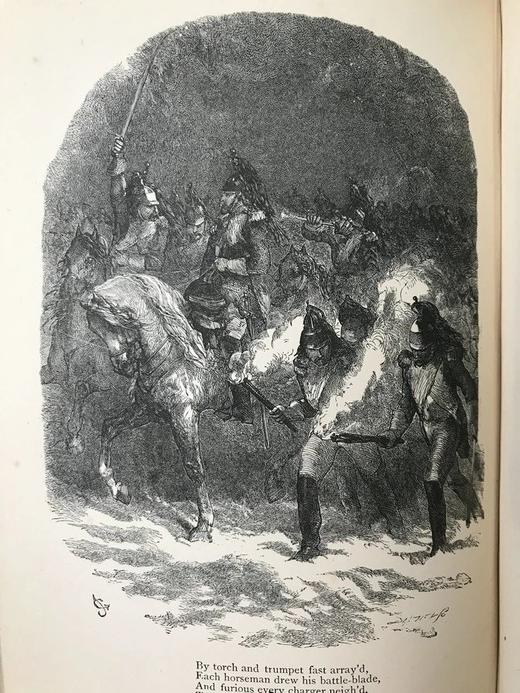 特装本！约19世纪后期 坎贝尔诗集 9幅版画插图 全真皮精装36开 商品图12