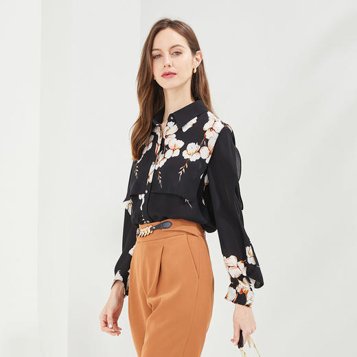 PG2A4斯尔丽瑟俪夏季新品时尚印花上衣衬衫 商品图8