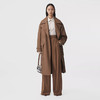 【二】BURBERRY 巴宝莉 女士口袋细节羊毛束带大衣 棕色 8038930 A7404 商品缩略图3