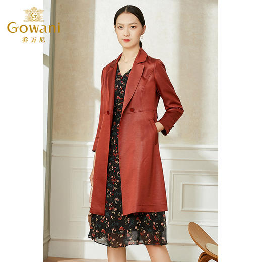 乔万尼早春新款风衣气质大衣仿皮质商务感EI3A151 商品图3