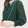 QE21A斯尔丽瑟俪2021夏季上新女士休闲宽松双领钉珠长袖衬衫 商品缩略图5