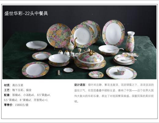 【家居】红官窑  盛世华彩22头中餐具 商品图0