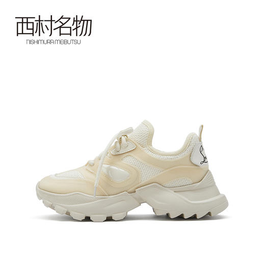 西村名物2021秋季新款经典时尚网面系带透气老爹鞋增高休闲T21CM33881 商品图1