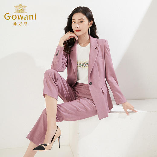 乔万尼早新款西装外套韩系粉色一粒扣EI3B245 商品图1