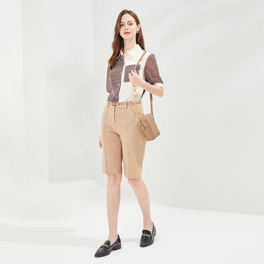 RF2A1斯尔丽瑟俪夏季新品左右不对称撞色衬衫 商品图3