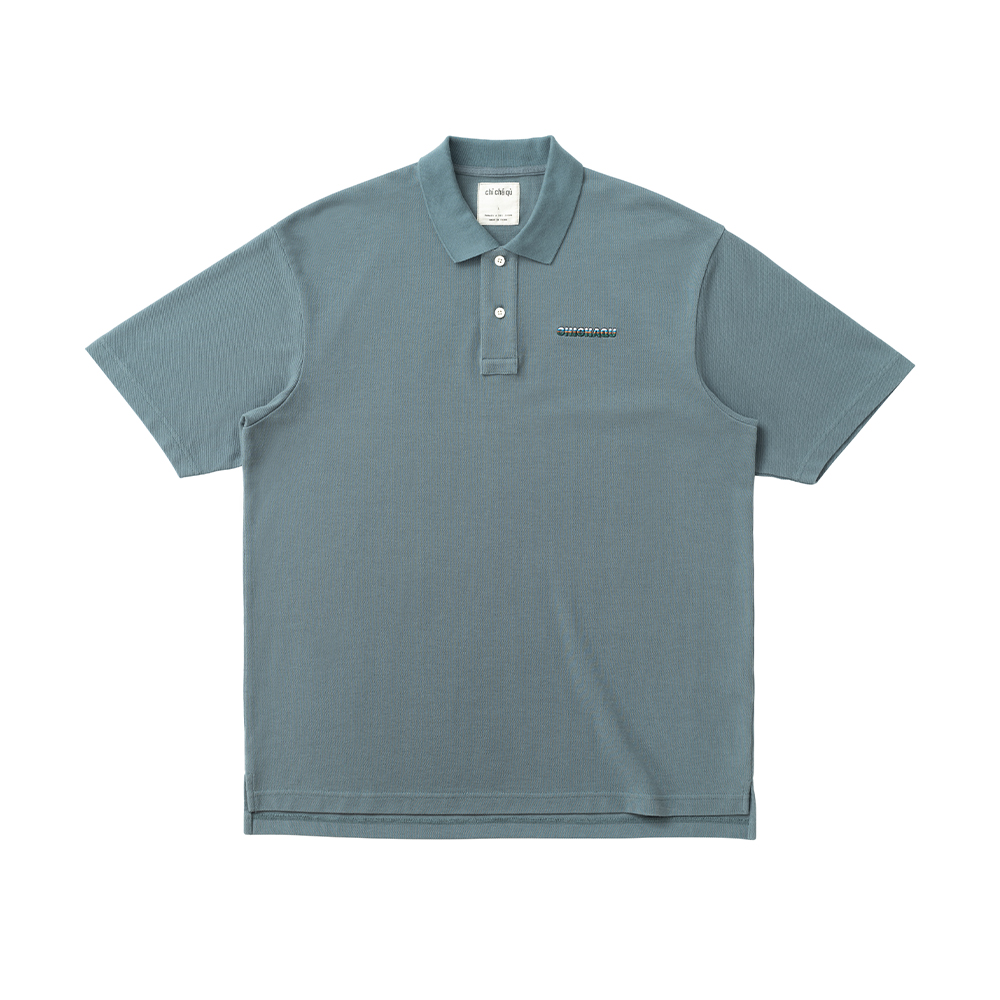 吃茶去chichaqu重磅短袖POLO衫 刺绣字母