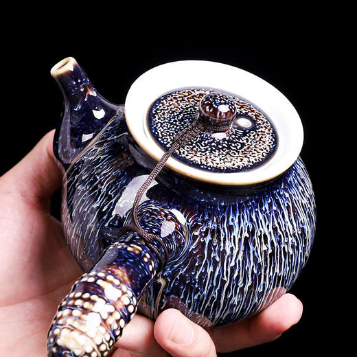 曜变天目泡茶壶单壶大号侧把壶带过滤陶瓷功夫茶具复古单个 商品图3