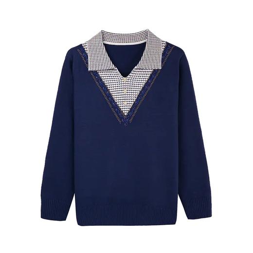 FCY-SG-F1103秋装翻领洋气外穿针织短款打底衫 商品图4