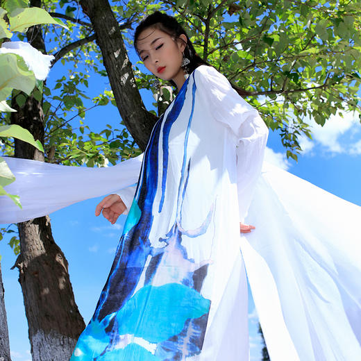 莲戏清池印花连衣裙 | 杨丽萍老师同款 |  长短袖现货 商品图1