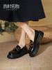 西村名物2022秋新款小蜜蜂JK小皮鞋粗跟深口单鞋英伦乐福鞋T22AM34118 商品缩略图1