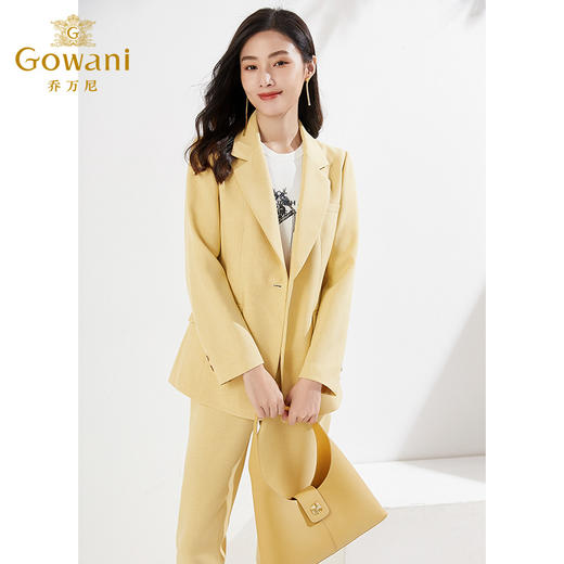 乔万尼早春新款西装外套通勤显瘦黄色韩系通勤显白显瘦EI3B148 商品图2