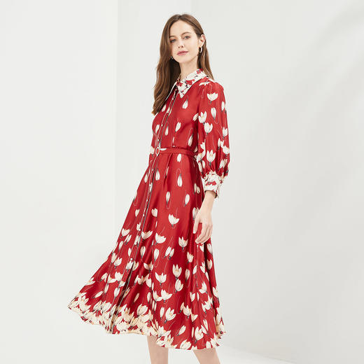 LB8E3斯尔丽瑟俪2021年夏季上新时尚定位花衬衫式连衣裙 商品图2