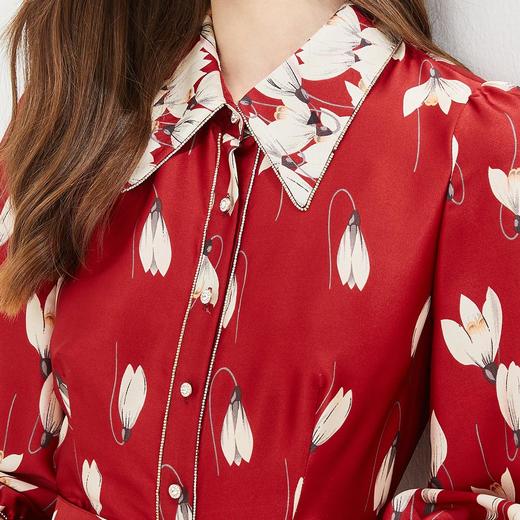 LB8E3斯尔丽瑟俪2021年夏季上新时尚定位花衬衫式连衣裙 商品图4