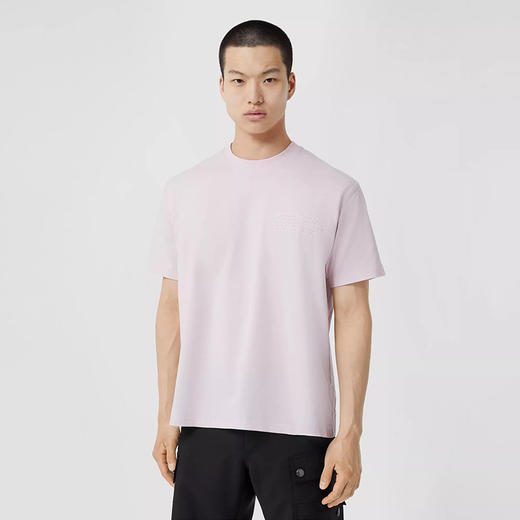 BURBERRY 巴宝莉 男士棉质坐标印花棉质宽松圆领短袖T恤 浅粉色 8043273 A2182 商品图1