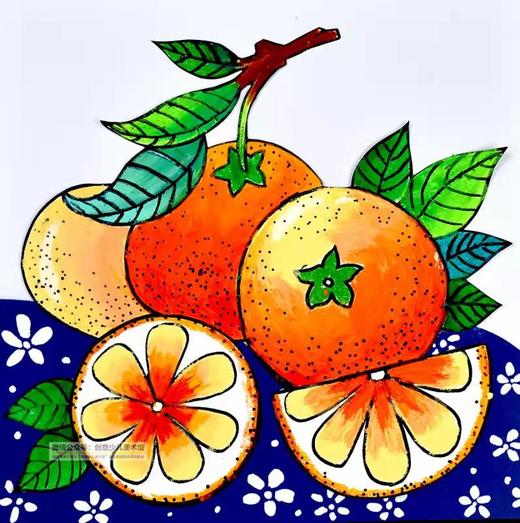 8-10岁创意蜡笔画《甜蜜的橙子》油画棒【自动发货：下单后，点击手机短信中收到的链接，即可获取文件下载的链接；如有任何问题，可添加客服微信hm33268获得帮助】
 商品图0